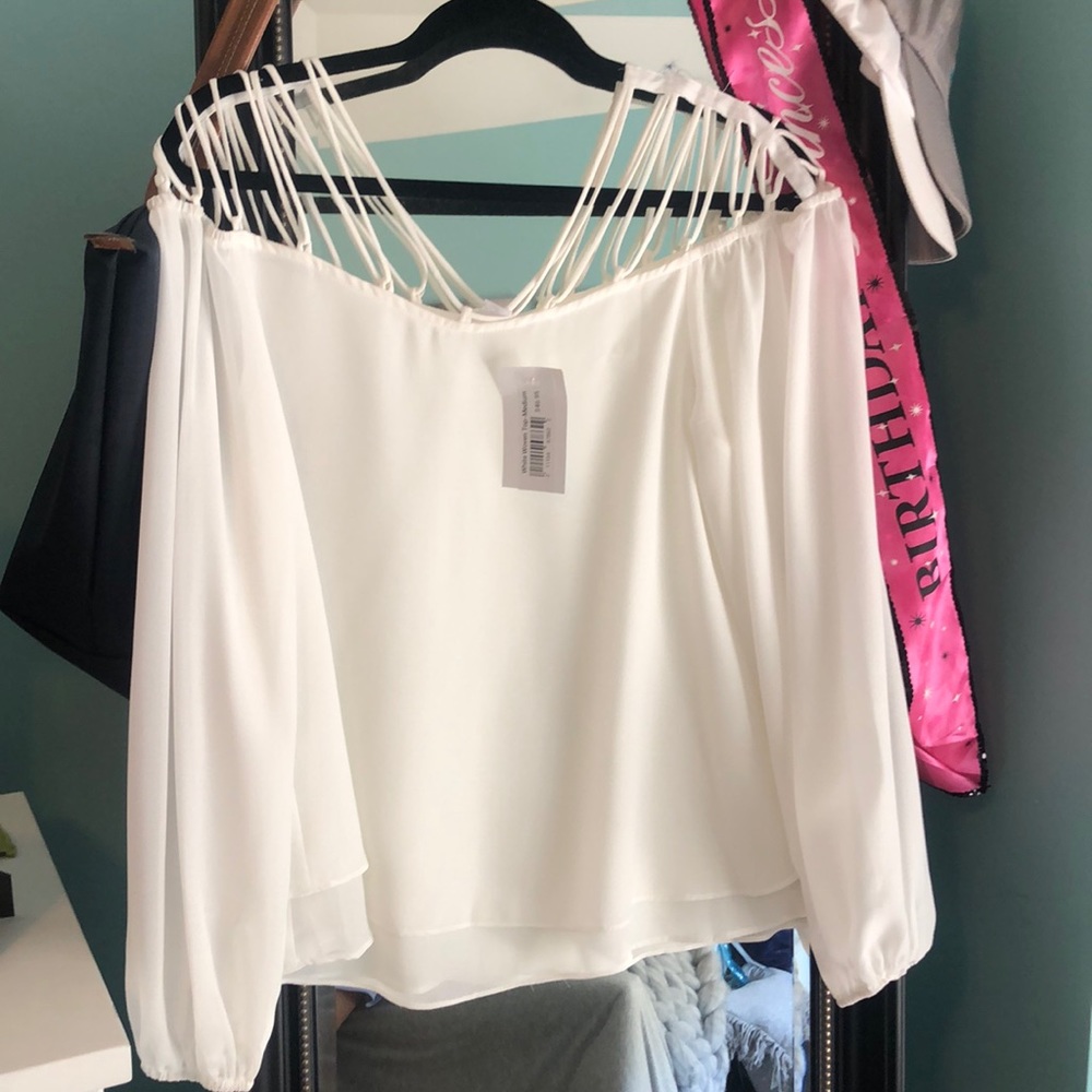 Pretty White Woven Blouse